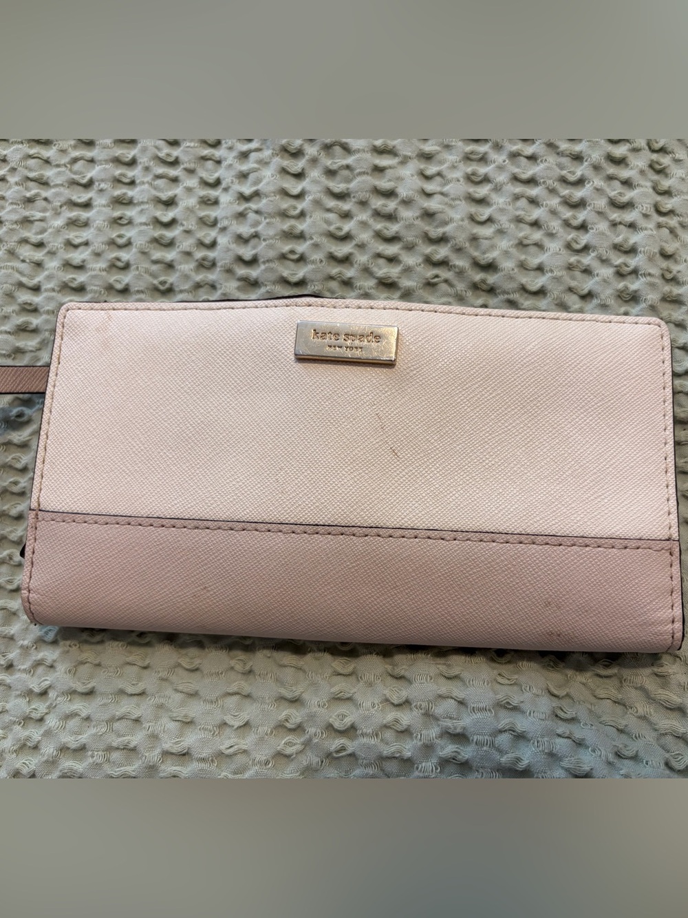 kate spade Tan Saffiano Leather Clutch Wallet